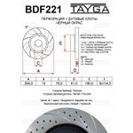 BDF221, Диск тормозной HYUNDAI Tucson (04-) KIA Sportage (04-) задний перфорированный комплект TAYGA