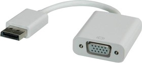 12.03.3135, Video Adapter, DisplayPort Plug - VGA Socket, 1920 x 1080, White