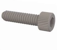 3410240075, Screws & Fasteners Hex Socket Cap Screw, #10-24 Thread, 3/4 Lg, Knurled, Natural, Nylon