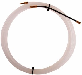 Фото 1/4 47-1005-1, Протяжка кабельная (мини УЗК в бухте), 5 м нейлон, d=3 мм, латунный наконечник, заглушка