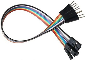 Фото 1/3 4128, 200mm Jumper Wire Breadboard Jumper Wire in Black, Blue, Brown, Green, Grey, Orange, Purple, Red, White, Yellow