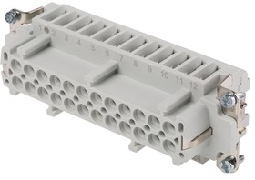 Фото 1/4 10187000, Heavy Duty Power Connector Insert, 16A, Female, H-BE Series, 24 Contacts