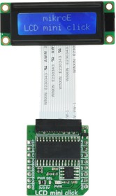 Фото 1/4 MIKROE-2453, MIKROE-2453, LCD Mini Click LCD Display Adapter Board With 2x16 Monochrome Character Display