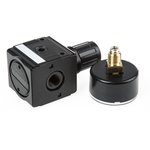 0821302400, G 1/4 Pneumatic Regulator - 0.5bar to 10bar, 1/4in, 16bar max. input