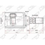 NI-716, Шрус внутренний LH NISSAN QASQAI J10 HR16 06-13