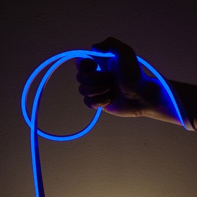 Фото 1/4 Неоновая светодиодная лента 1м, 6х12мм, 12В, 10.5Вт/м, 110 LED/m, IP33 (СИЛИКОН), синий, ML-NF-PR-6mm-L50-Blue