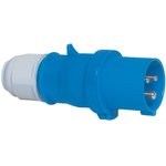 2138, IP44 Blue Cable Mount 2P + E Industrial Power Plug, Rated At 32A, 230 V