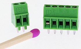 Фото 1/3 PCB terminal, 12 pole, pitch 2.54 mm, AWG 26-20, 6 A, screw connection, green, 1725753