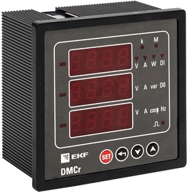 Фото 1/10 Прибор измерительный цифровой комбинир. DMCr с интерфейсом RS-485 на панель 96x96 (квадратный вырез) PROxima EKF DMC-963r