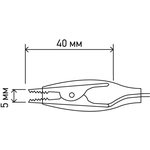 16-0036, Зажимы «Крокодил» 5А, 40мм, с проводом, 10 пар