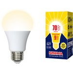 LED-A60-9W/ 3000K/E27/FR/NR Лампа светодиодная. Форма A, матовая UL-00005622