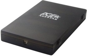 Фото 1/3 AgeStar SUBCP1 (BLACK) Корпус Black / Пластик / USB 2.0 / SATA Внешний бокс HDD/SSD 2.5