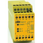 774435, Dual-Channel Two Hand Control Safety Relay, 115V ac, 3 Safety Contacts