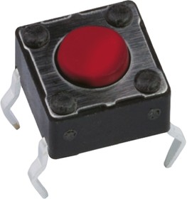 DTS63RV, Red Button Tactile Switch, SPST 50 mA @ 12 V dc 3.5mm