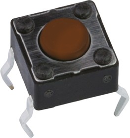 DTS61NV, Brown Button Tactile Switch, SPST 50 mA @ 12 V dc 0.8mm