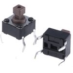 DTS644NV, Brown Button Tactile Switch, SPST 50 mA @ 12 V dc 3.8mm