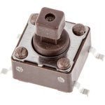 DTSM644NV, Brown Button Tactile Switch, SPST 50 mA @ 12 V dc 4mm