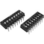 A6TN-1104, DIP Switches / SIP Switches Slide Type DIP (Wht) 1Pin, Raised Act.