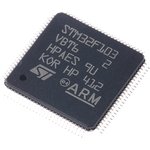 STM32F103VBT6, 32bit ARM Cortex M3 Microcontroller, STM32F1, 72MHz, 128 kB Flash, 100-Pin LQFP