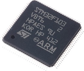Фото 1/6 STM32F103VBT6, STM32F103VBT6, 32bit ARM Cortex M3 Microcontroller, STM32F1, 72MHz, 128 kB Flash, 100-Pin LQFP