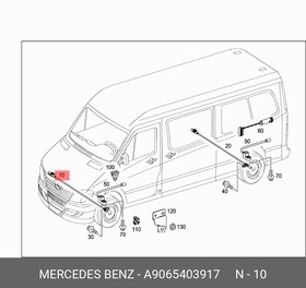 9065403917, Датчик ABS MB Sprinter/VW Crafter 06- (+ датчик износа колодок A9065400334)