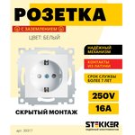 STTEKER Розетка 1-местная с/з, механизм, 250В, 16А, серия Эрна ...