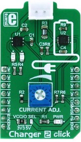 Фото 1/8 MIKROE-3049, Add-On Board, Charger 2 Click Board, STBC08 LiPo/Li-Ion Battery Charger, MikroBUS