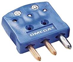 OTP-J-M, Thermocouple Connector, OPT Series, 3 Prong, Round Pin, Type J, Plug
