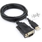 Конвертер USB - COM UAS-DB9M-02, AM/DB9M, 1.5 м, черный, пакет, UAS-DB9M-02
