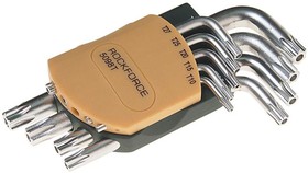 Фото 1/2 RF-5098T, Набор ключей TORX T10Н-Т50H Г-образных 9 предметов с держателем ROCKFORCE