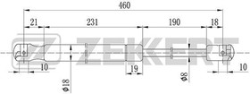 gf-1409, Пружина газовая капота MB E-Class (W210) 95- E-Class T-Model (S210) 96-