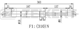 GF-1600, Амортизатор багажника Volvo S80 98- Zekkert