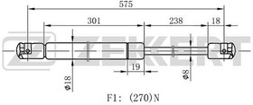 GF-1741, Амортизатор капота Mini (R52) 04-, (R50,R53) 01- Zekkert