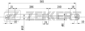 Пружина газовая капота ZEKKERT GF1835 Kia Sorento 02- Lancia Ypsilon (312_) 11-