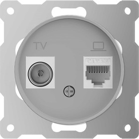 Розетка двойная антенна/компьютер TV/RJ45 кат.5e, цвет серый (серия Florence) 7700246