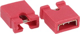 AKSPT/G RED, Jumper Female Straight Red Open Top 2 Way 1 Row 2.54mm Pitch