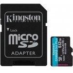 Карта памяти Kingston Canvas Go! Plus microSDXC UHS-I Cl10 +ад, SDCG3/512Gb