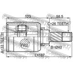 0211-J10F6LH, Шрус внутренний левый 33X40X26