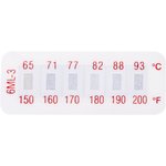 Non-Reversible Temperature Sensitive Label, 65°C to 93°C, 6 Levels