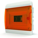 Щит встраиваемый 8 мод. IP41, прозрачная оранжевая дверца BVO 40-08-1 Tekfor