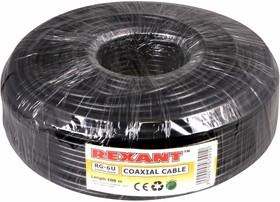 Фото 1/4 01-2202, Кабель коаксиальный RG-6U, 75 Ом, CCS/Al/Al, 64%, бухта 100 м, черный OUTDOOR (за 1 м)