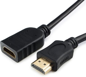 Фото 1/5 Кабель-удлинитель HDMI 0.5м v2.0 19M/19F медь, позол.разъемы, черный CC-HDMI4X-0.5M