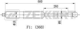 GF-2132, Амортизатор багажника BMW 5 (E34) 91- Zekkert левый