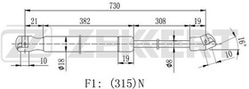 gf-2284, Пружина газовая капота Skoda Superb (3T4 3T5) 08-