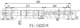 GF-2338, Амортизатор багажника Nissan Note (E11,NE11) 06- Zekkert