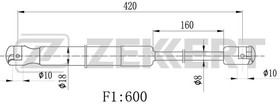 GF-2389, Амортизатор багажника VAG Roomster (5J7) 06-, Roomster Praktik(5J) 07- Zekkert
