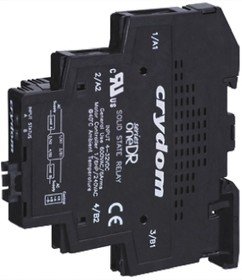 Фото 1/3 DRD24D06, Sensata Crydom Solid State Interface Relay, 32 V dc Control, 6 A rms Load, DIN Rail Mount