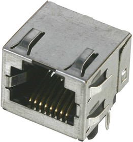 43860-0006, Модульный разъем, Modular Jack, 1 x 1 Port, 6P4C, Cat3, Монтаж в Сквозное Отверстие