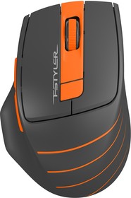 Фото 1/3 Мышь A4Tech Fstyler FG30S серый/оранжевый оптическая (2000dpi) silent беспроводная USB (6but)