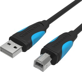 Фото 1/2 Кабель Vention USB 2.0 AM/BM - 1.5 м (VAS-A16-B150), Кабель Vention USB 2.0 AM/BM - 1,5м. Черный